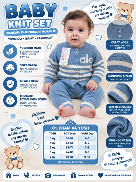 Chaqaloqlar uchun to‘qilgan kostyum - 