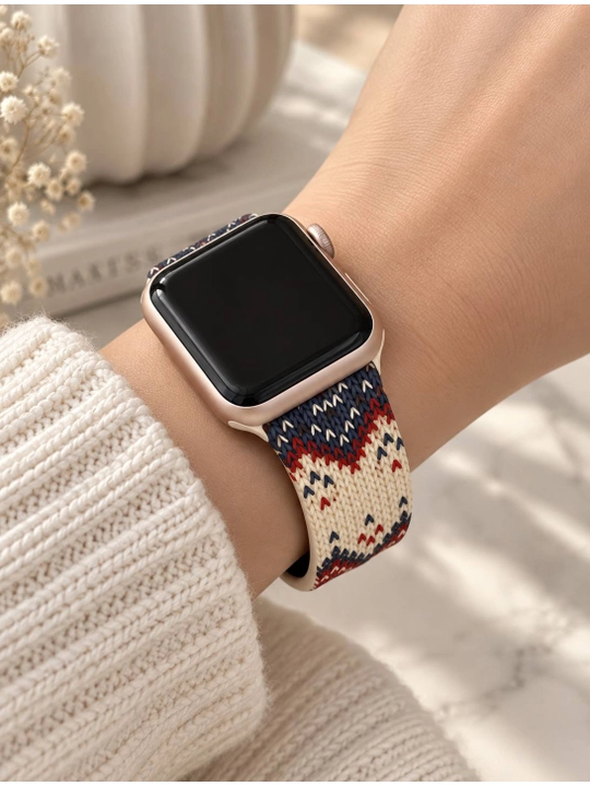 Ремешок для Apple Watch «Зимний узор», силиконовый, 38/40/41/42 и 42/44/45/46/49 мм