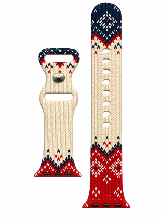Ремешок для Apple Watch «Зимний узор», силиконовый, 38/40/41/42 и 42/44/45/46/49 мм