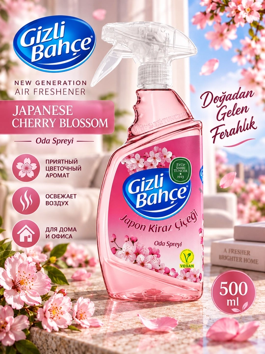 Освежитель воздуха Gizli Bahçe New Generation Cherry Blossom, 500 мл - 