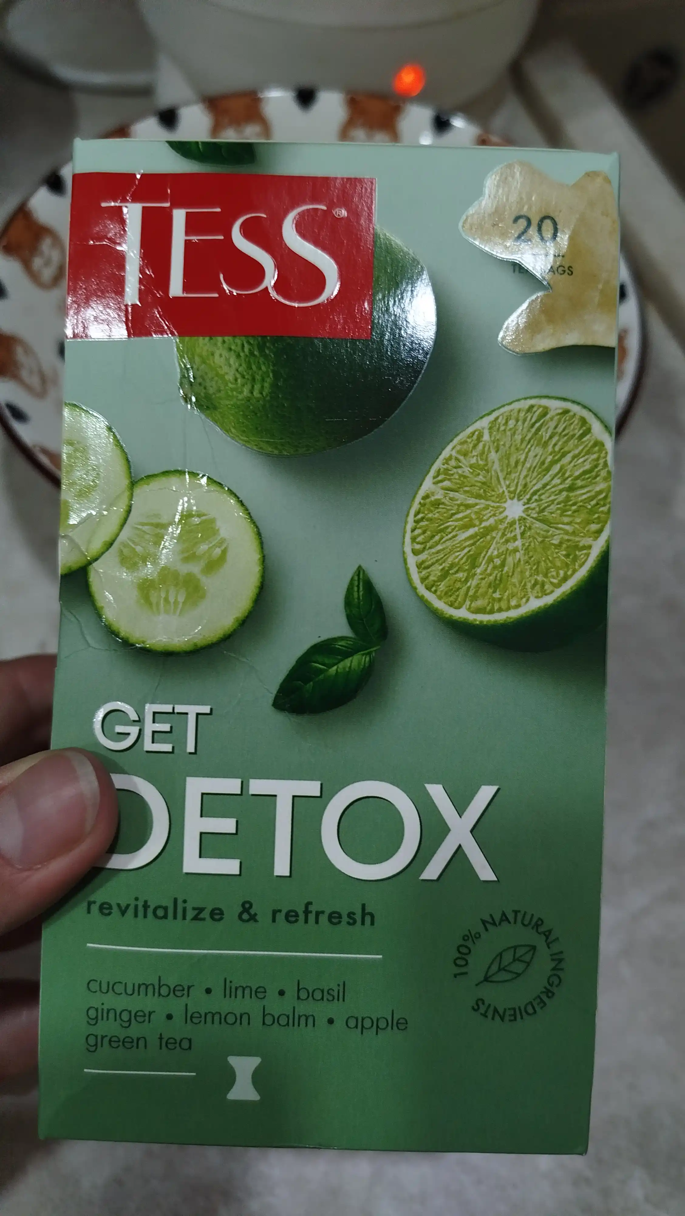 Чай зелёный TESS Get Detox с добавками 1,5гр*20 пакетиков