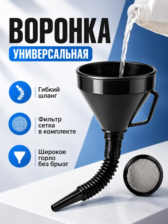 Вакуумный насосный шланг, воронка автомобильная для ГСМ и технических жидкостей - 