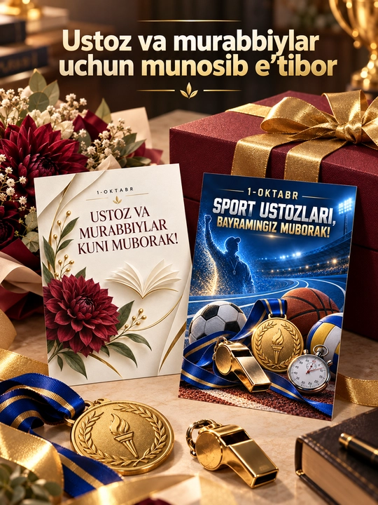 Открытка ко Дню учителя А5, матовый картон, 300 г, 1 шт