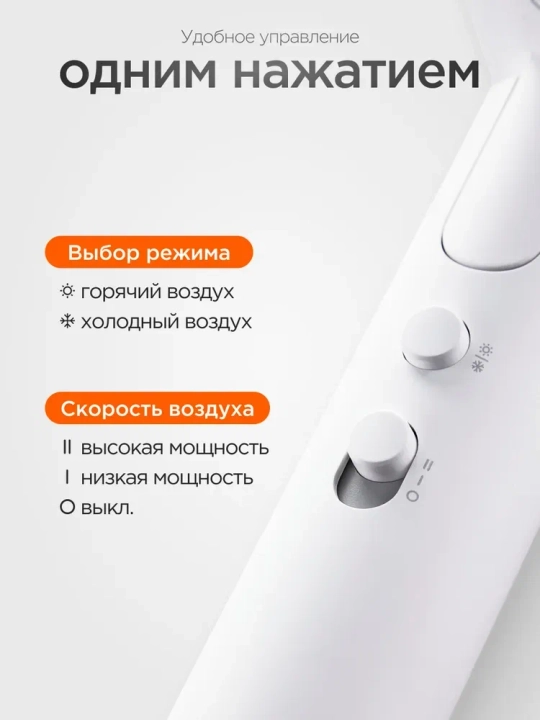 Фен для волос Xiaomi Mijia H101, компактный складной фен с ионизацией