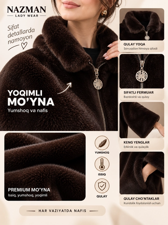 Современная женская шуба