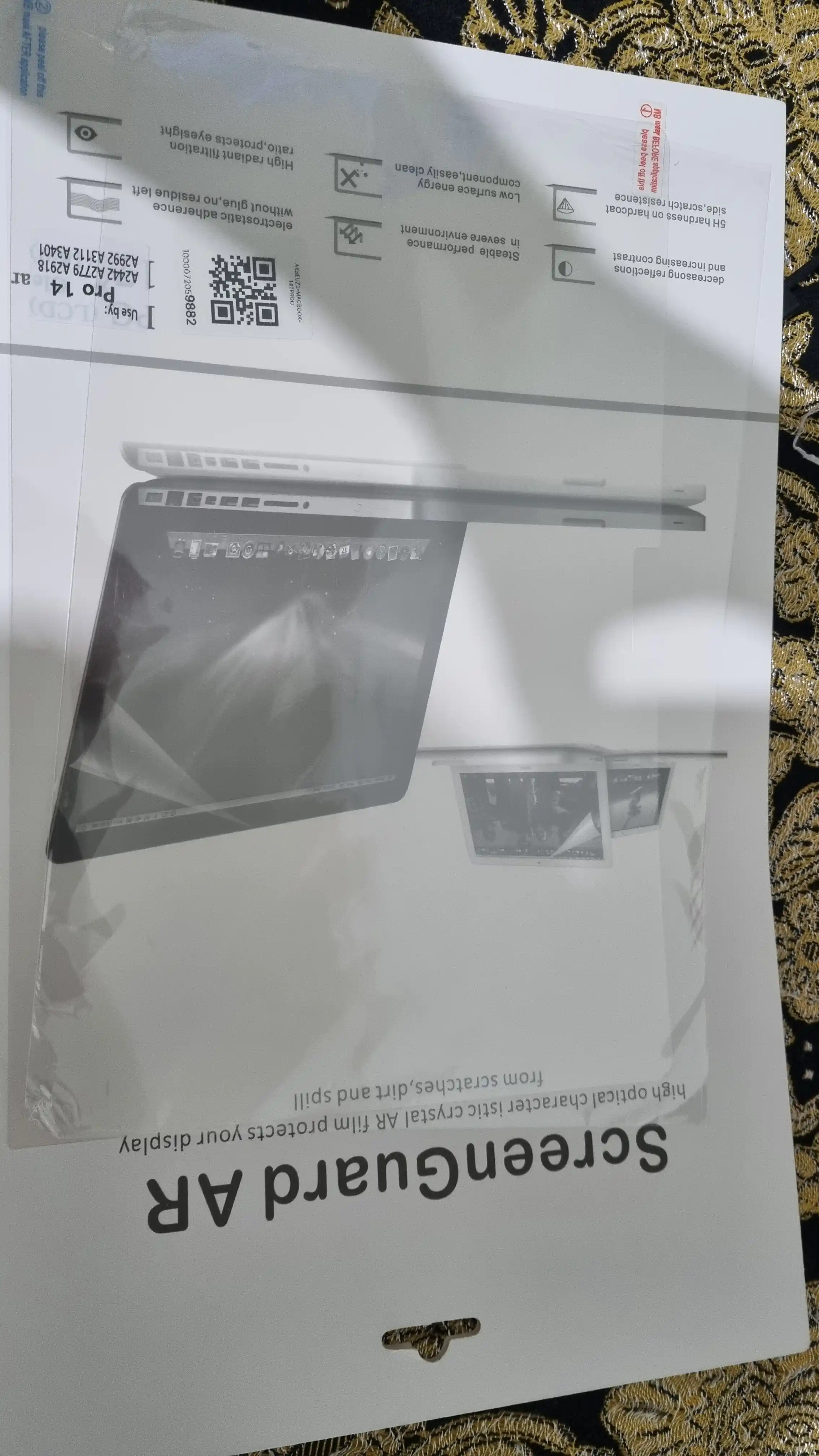 Apple Macbook Air/Pro 13/13.6/14/15/16,Neo,M1/M2/M3/M4/M5, Makbuk uchun ekran himoyasi