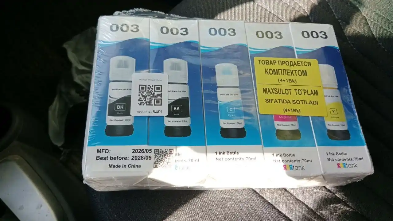 Epson EcoTank (003) markali bo‘yoq, siyoh, L3100, L3218, L3150, L3200, L3210, L3250, L3258