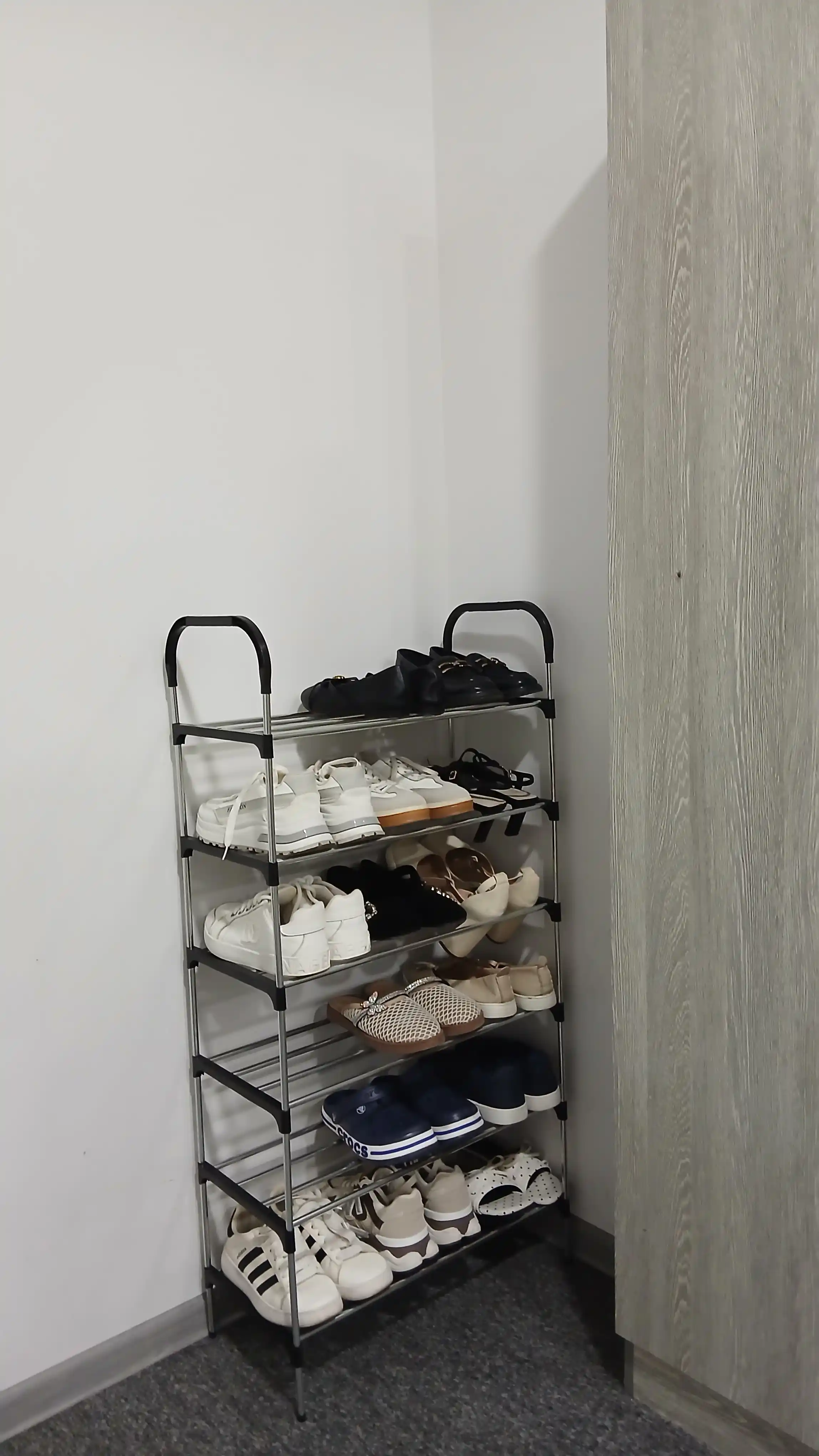Обувница в прихожую металлическая, стеллаж для обуви, полка, обувница в прихожую этажерка