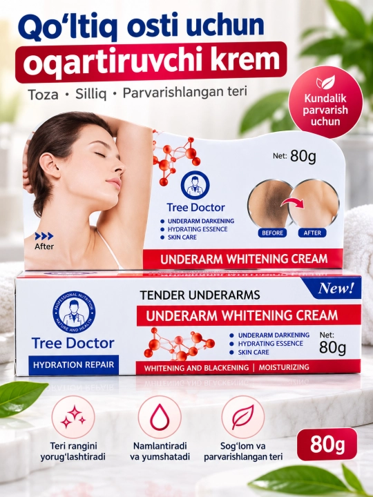 Tree Doctor qo‘ltiq osti oqartirish kremi, 80 g - 