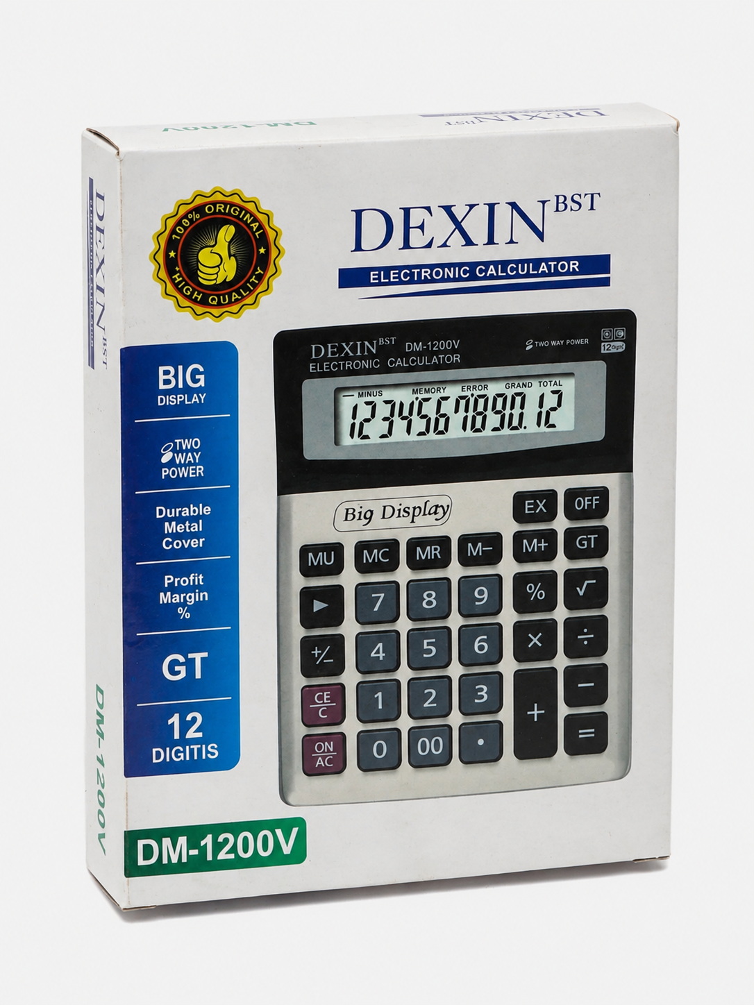 Stol kalkulyatori DEXIN DM-1200V, 12 xonali, katta displeyli