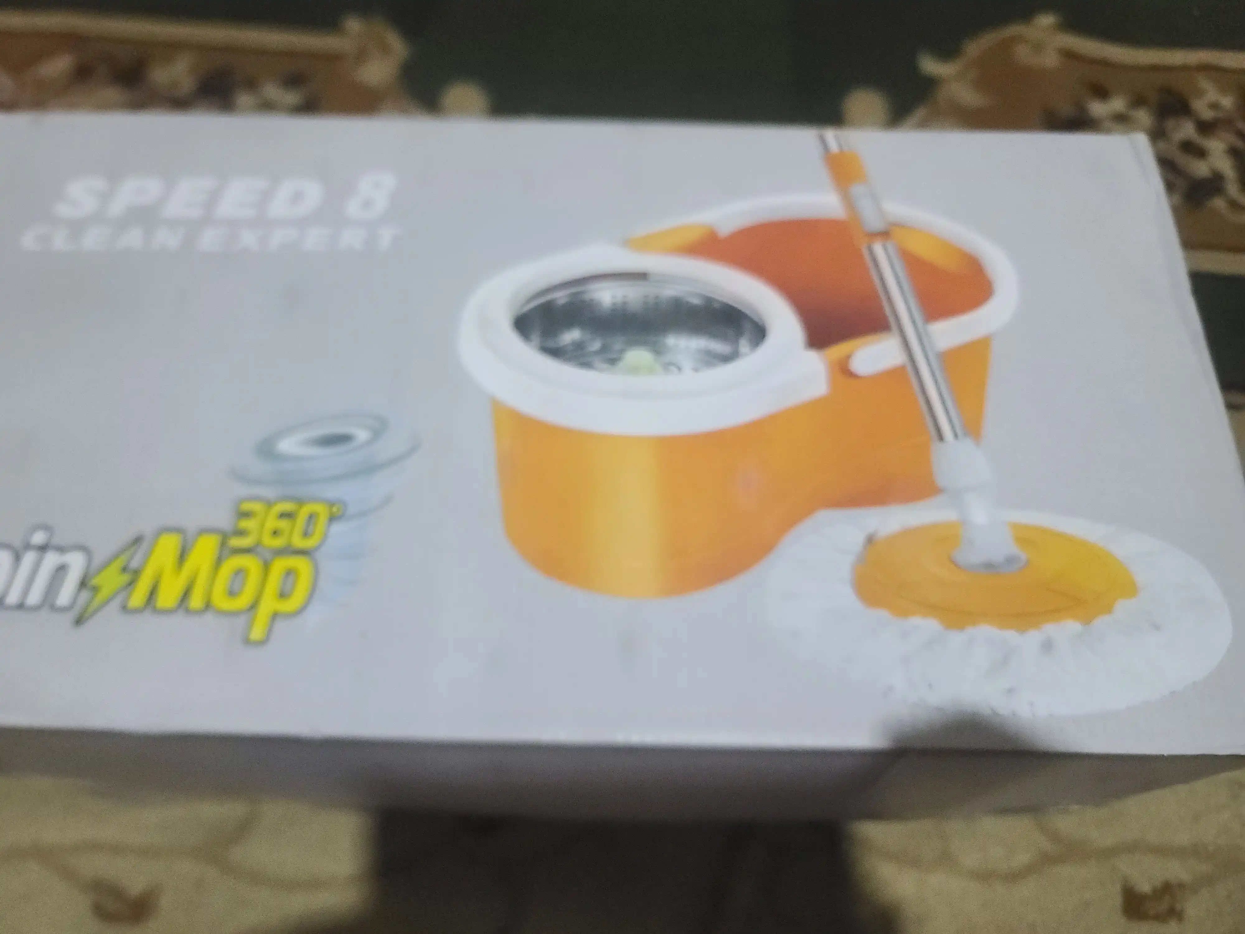 Швабра с ведром и отжимом, вращение 360°, 2 насадки, центрифуга из стали