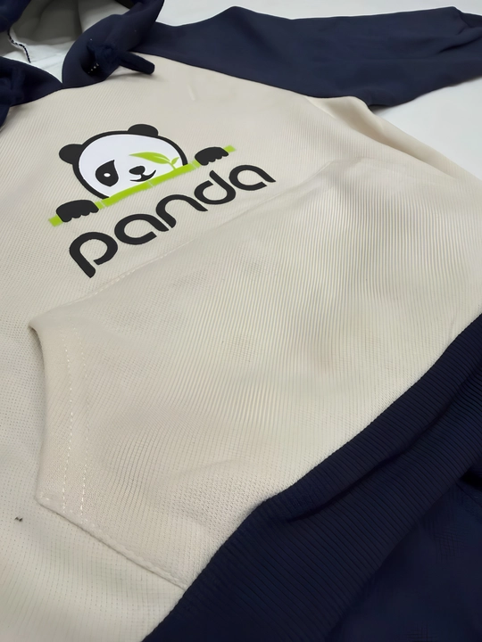 O‘g‘il bolalar uchun Panda sport kostyumi, xudi va shim komplekti, ichki nachos bilan