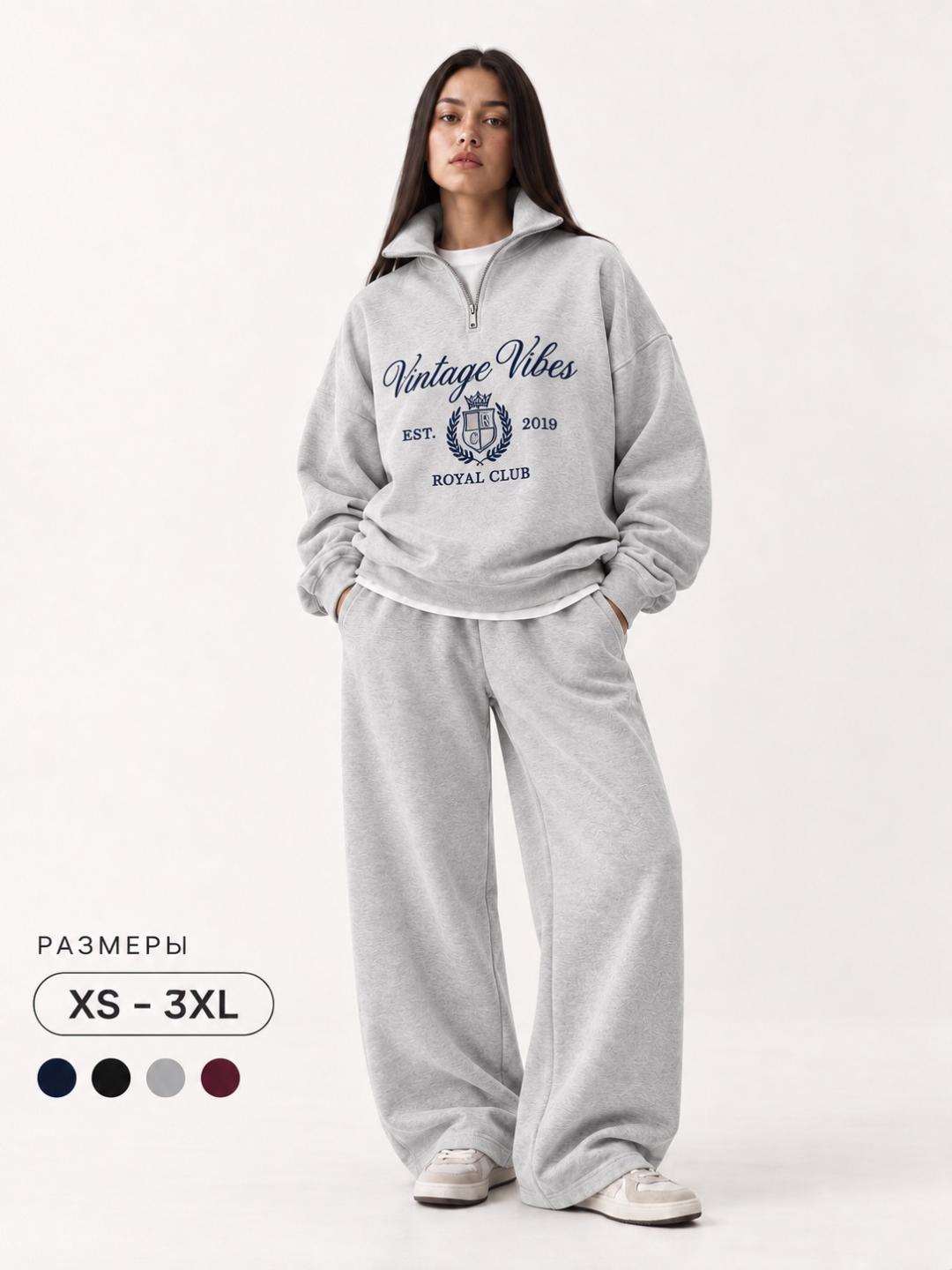 Ayollar sport kostyumi, svitshot va shimlari, to‘plam, o‘lchamlari: XS-S-M-L-XL-3XL