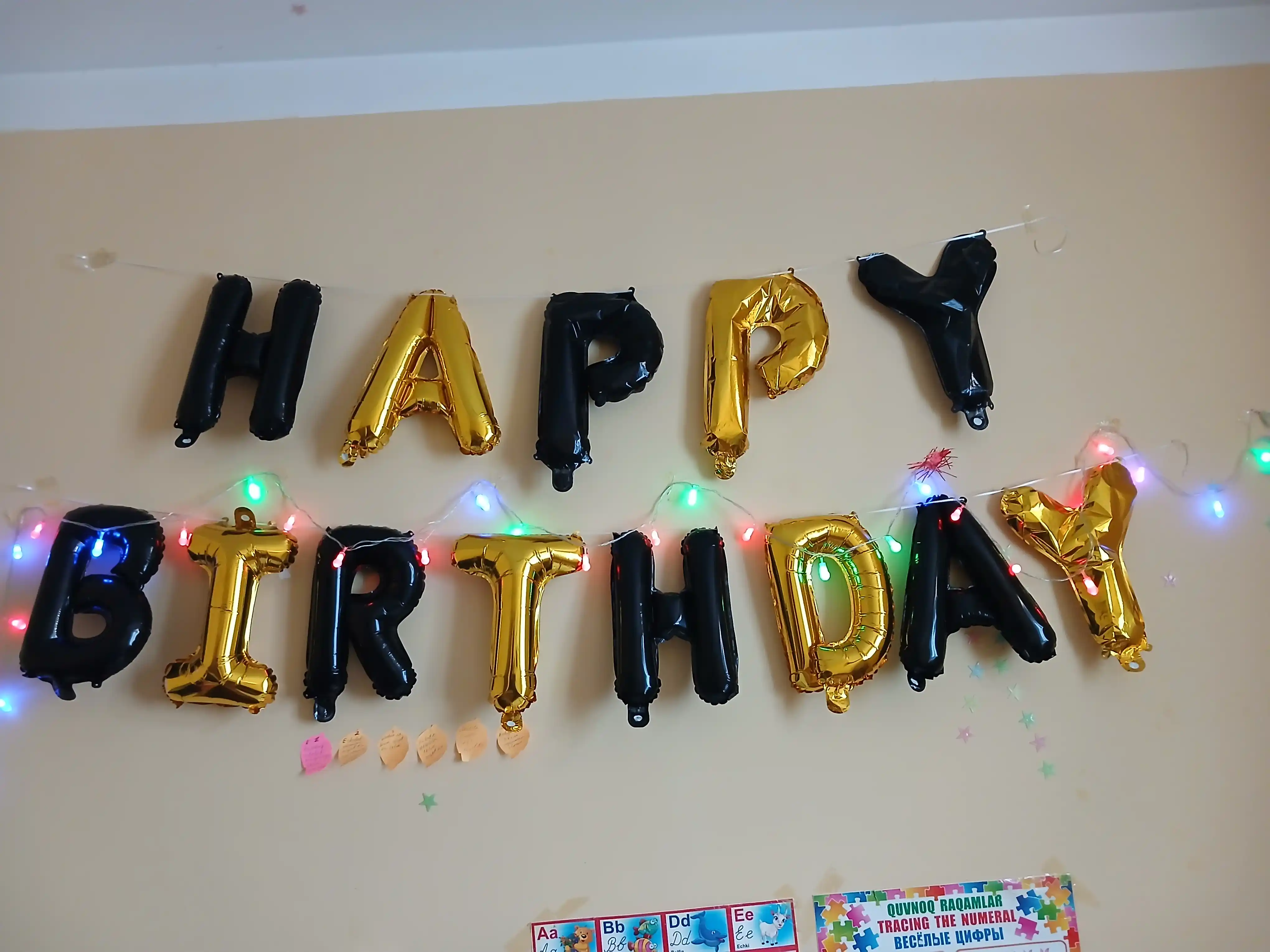 Tug‘ilgan kuningiz bilan, "Happy Birthday" harfli sharlar, fotozona uchun to‘plam