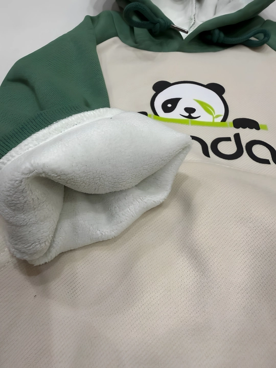 O‘g‘il bolalar uchun Panda sport kostyumi, xudi va shim komplekti, ichki nachos bilan