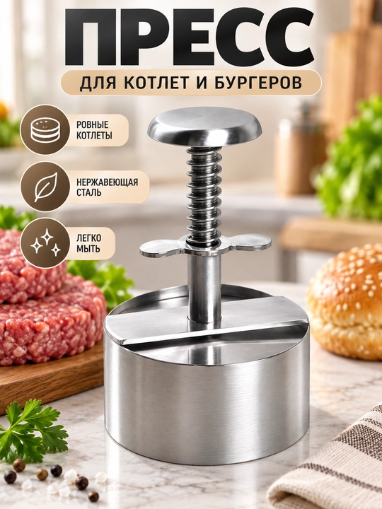Пресс для котлет из нержавеющей стали — форма для бургеров - 