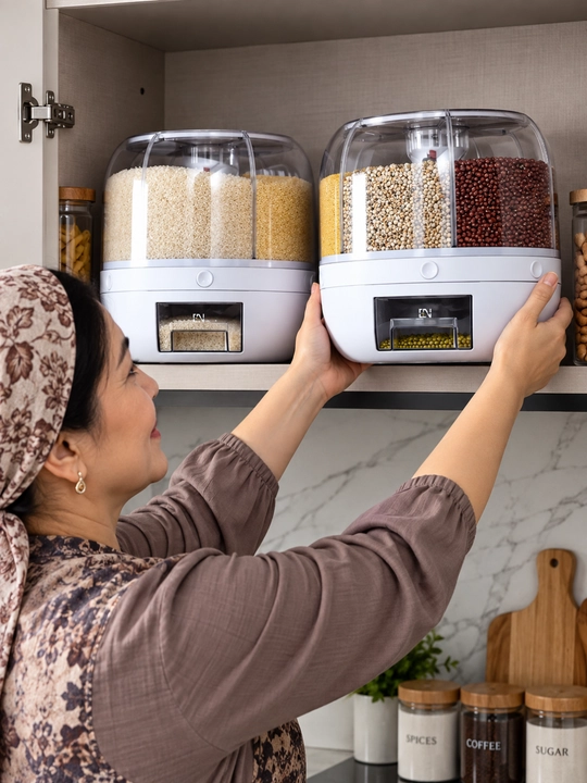 Органайзер для кухни, диспансер для сыпучих продуктов, 6 отсеков - 