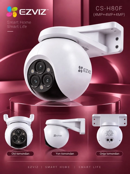 EZVIZ CS-H80F (4MP+4MP+4MP) — 2K+ uch obyektivli Wi-Fi kamera