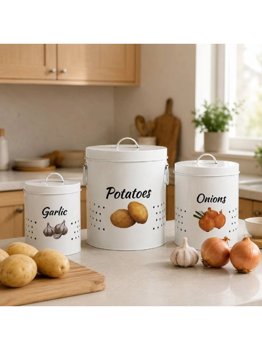 Sabzavotlar uchun konteynerlar to‘plami (3 ta: kartoshka, piyoz, sarimsoq)