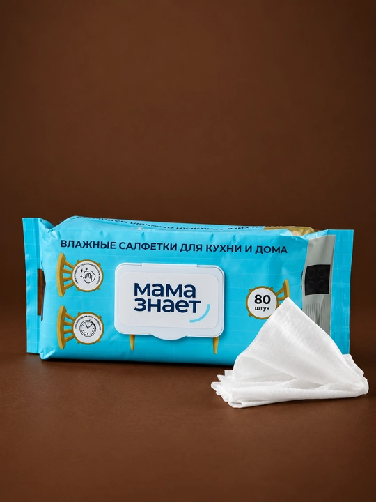 Mama Znayet nam salfetkalari, oshxona va uy uchun, 80 dona