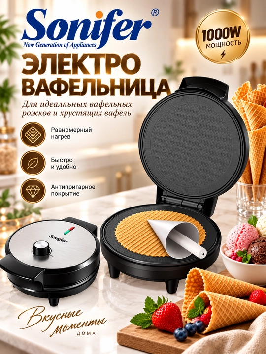 Электрическая вафельница Sonifer SF-6094 - 