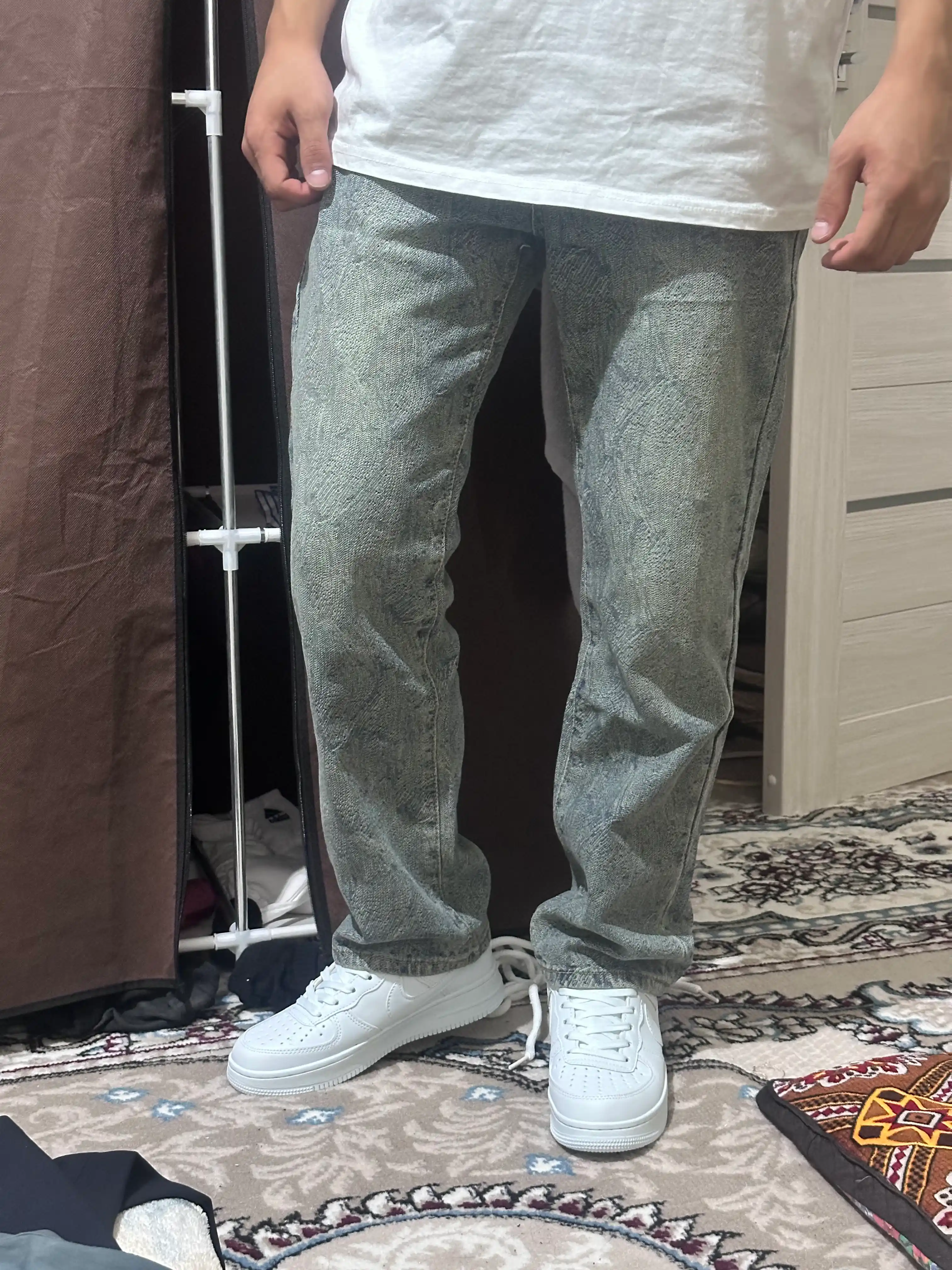 Erkaklar baggy jinsi shim Y2K, keng oversize jinsilar, paxta mato