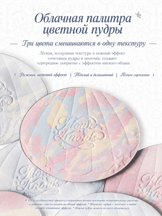 Flower Knows Pearl Shell компактная пудра для лица в перламутровом футляре