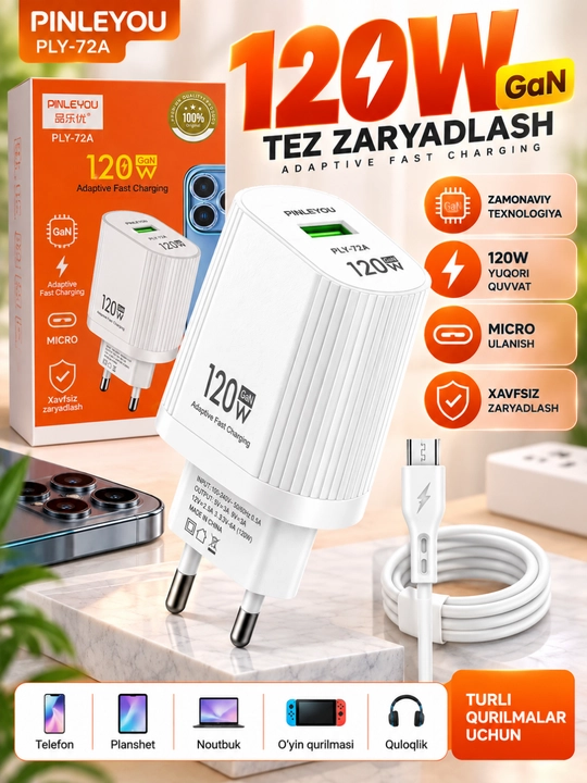 Zaryadlash kabeli va adapterlari uchun amaliy aksessuarlar