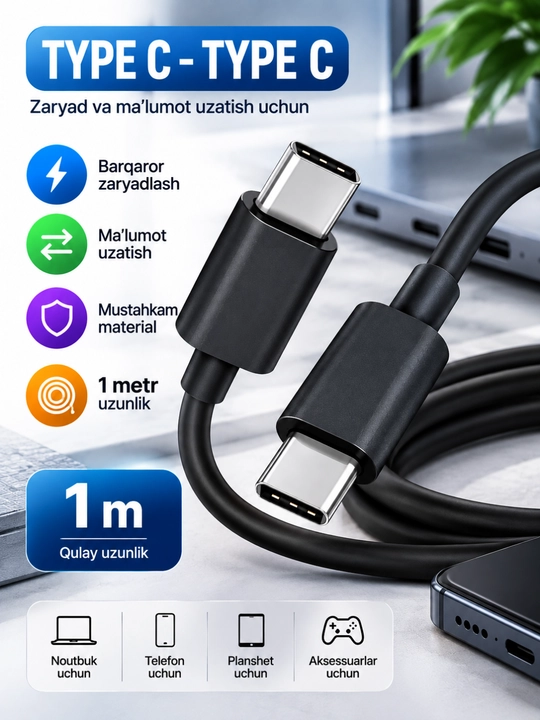Zaryadlash kabeli va adapterlari uchun amaliy aksessuarlar