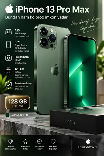 Apple iPhone 13 Pro Max 256 ГБ — 6,7" Super Retina XDR OLED, 5G, процессор A15 Bionic