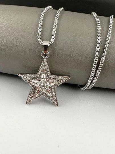 Серебристое ожерелье, якорь, череп, паук, звезда, разные кулоны унисекс