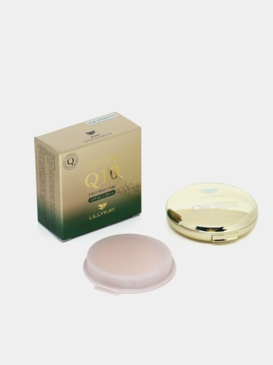 Koenzim Q10 va aloe ekstrakti qo‘shilgan ixcham tonal asos Lillykay Two Way Cake