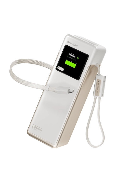 Повербанк SHARGE HyperTower 170, 25000 мА·ч, 170 Вт, два кабеля USB-C