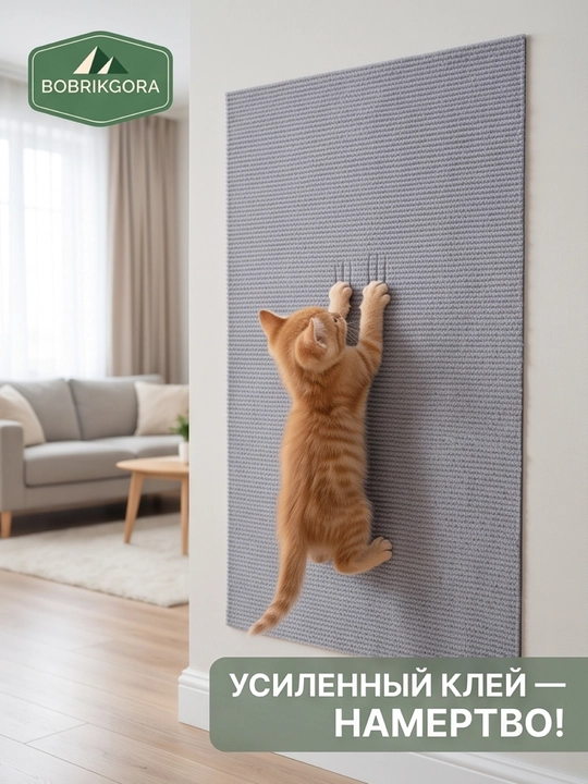 Самоклеящаяся когтеточка-коврик BOBRIKGORA для кошек