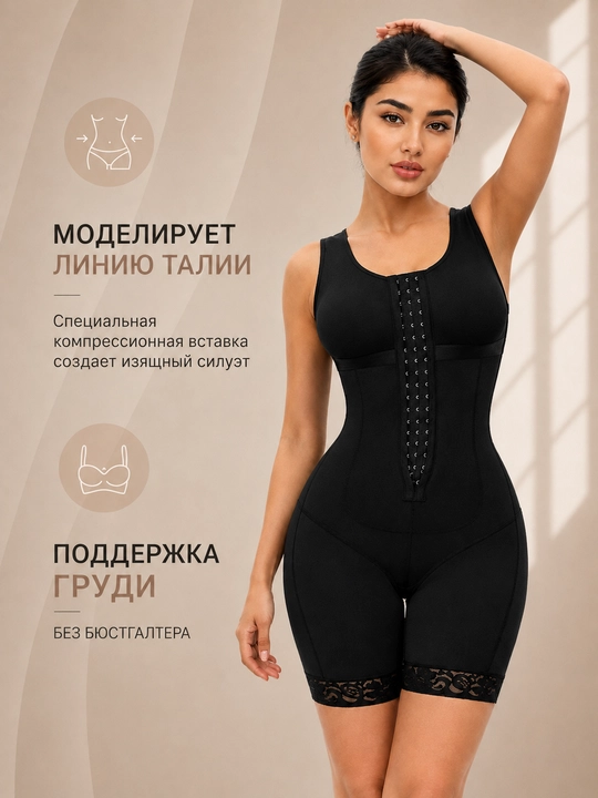 Женское утягивающее боди с корсетом и шортами, корректирующее белье для живота и талии