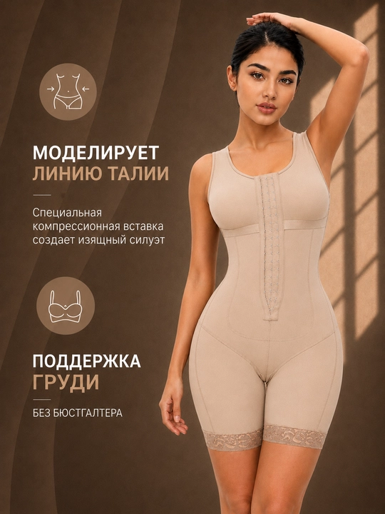 Женское утягивающее боди с корсетом и шортами, корректирующее белье для живота и талии