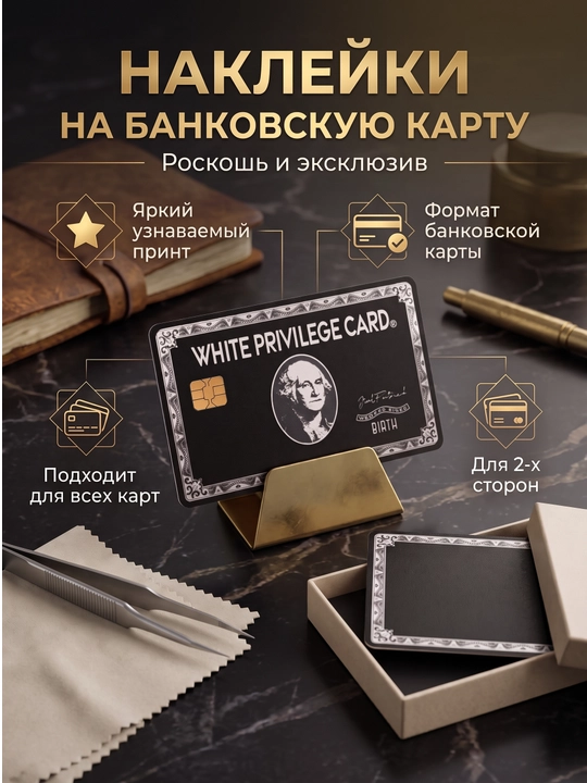 Наклейки на банковскую карту, 2 шт — для лицевой и обратной стороны, декоративный дизайн - 