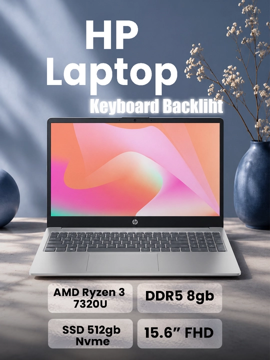 Ноутбук Hp Laptop 15 AMD Ryzen 3-7320U/DDR5 8GB/SSD 512GB/156" FHD/Windows 11/Silver - 