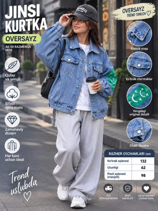 Джинсовая куртка Oversize