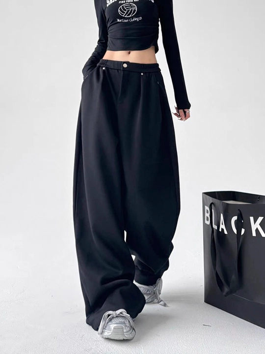 Широкие спортивные штаны для женщин и девушек, повседневный Baggy jogger, стиль Y2K casual - 