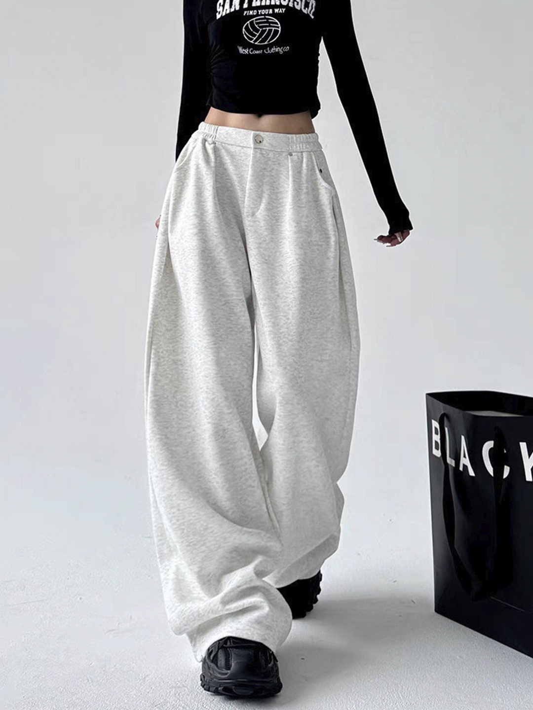 Широкие спортивные штаны для женщин и девушек, повседневный Baggy jogger, стиль Y2K casual - 