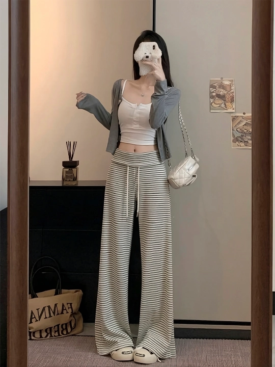 Ayollar va qizlar uchun keng sport shimi, kundalik Baggy jogger, Y2K casual uslubi