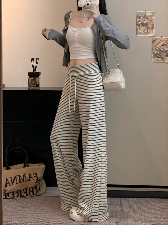 Ayollar va qizlar uchun keng sport shimi, kundalik Baggy jogger, Y2K casual uslubi