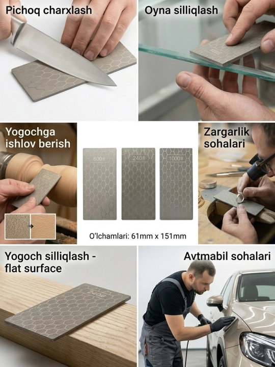 Olmos qoplamali qo‘l silliqlash pedi (Diamond Hand Pad) – Keramika va Tosh uchun