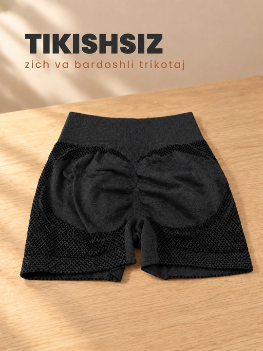 Ayollar uchun fitnes shortlari, yuqori belbog'li velosipedkalar, tortib turuvchi tikishsiz