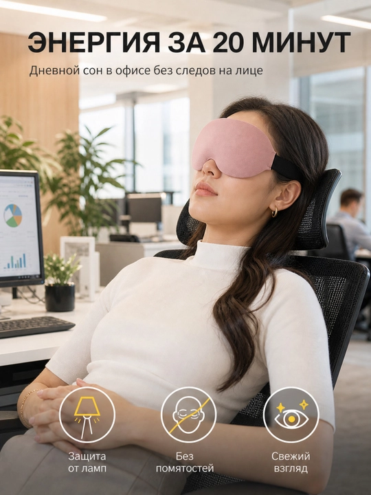 Маска для сна 3D, дышащая повязка на глаза