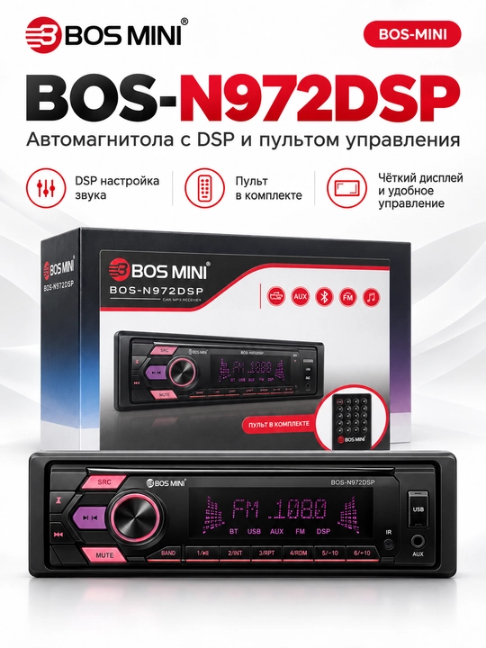 BOS MINI N970DSP/N971DSP/N972DSP/N973DSP/N974DSP/N975DSP 1DIN DSP magnitola - 