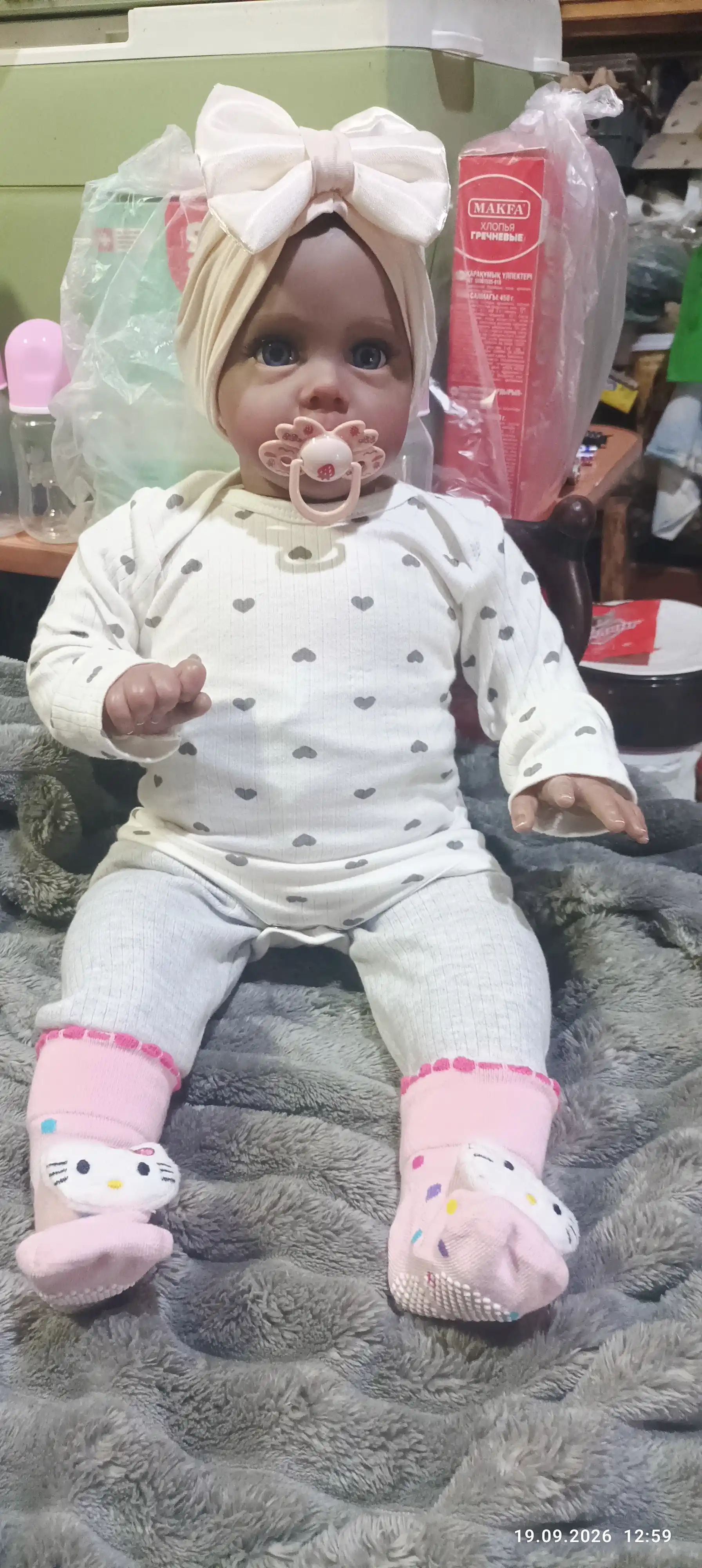 Reborn qo‘g‘irchog‘i 3D terisi realistik chaqaloq, 62 sm