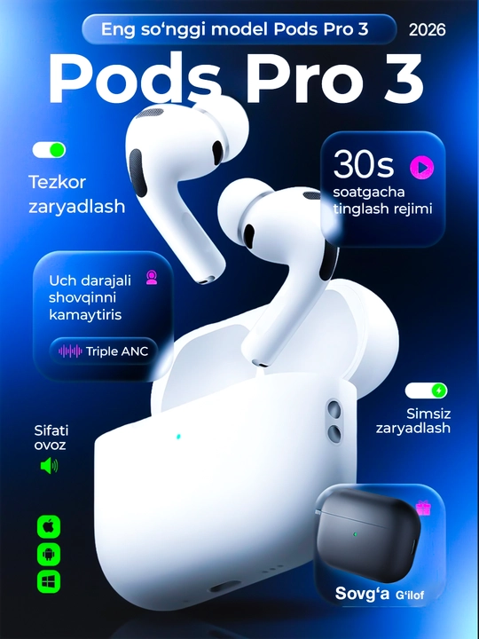 Pods Pro 3 ANC, Bluetooth-наушники, беспроводные наушники - 