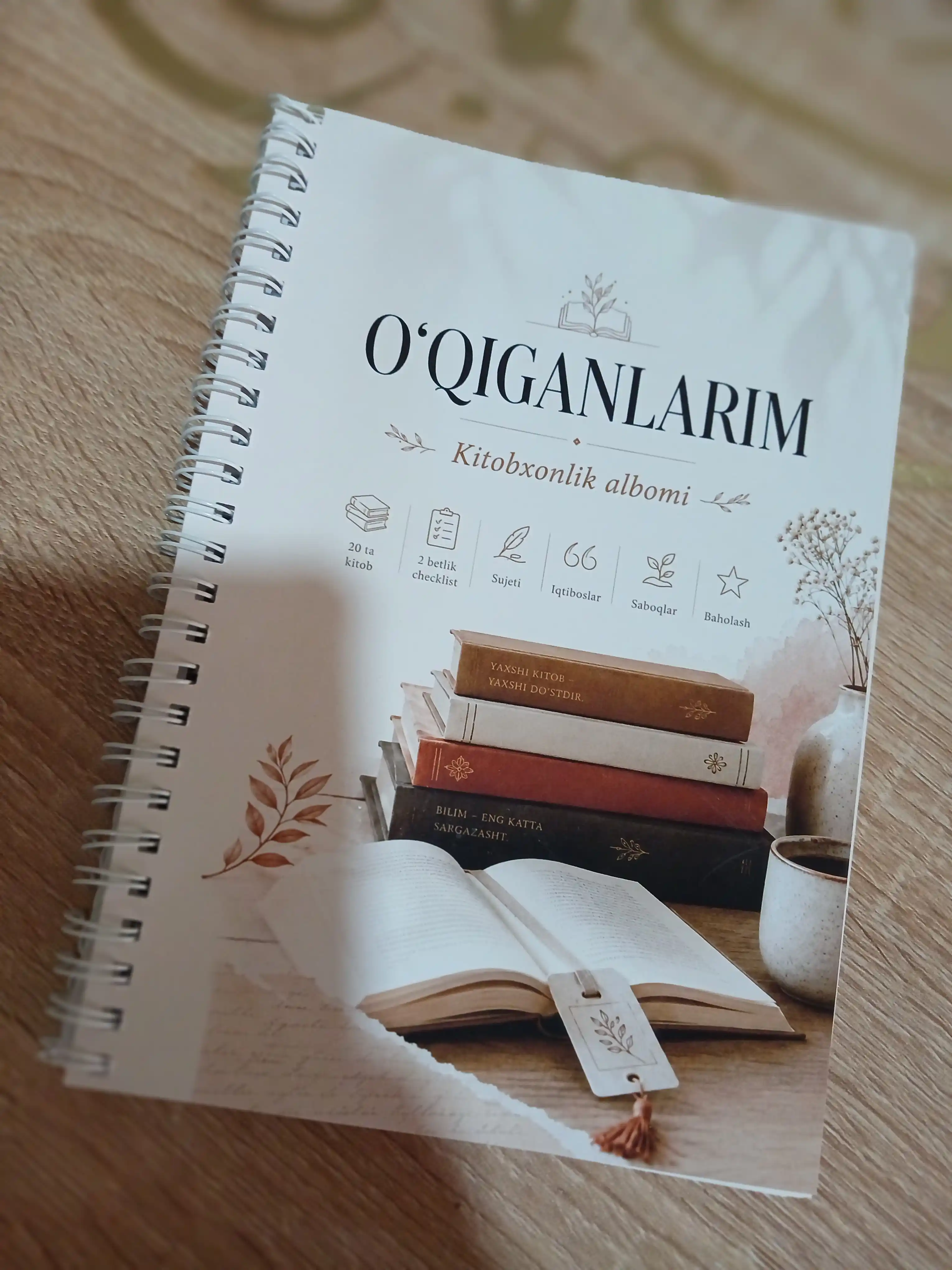 O‘qigan kitoblarim albomi – kitobxon uchun kundalik